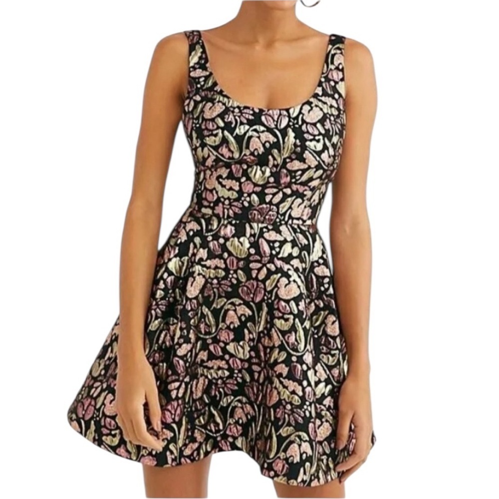 Free People Deluxe Sparkle Mini Dress Black Size XS